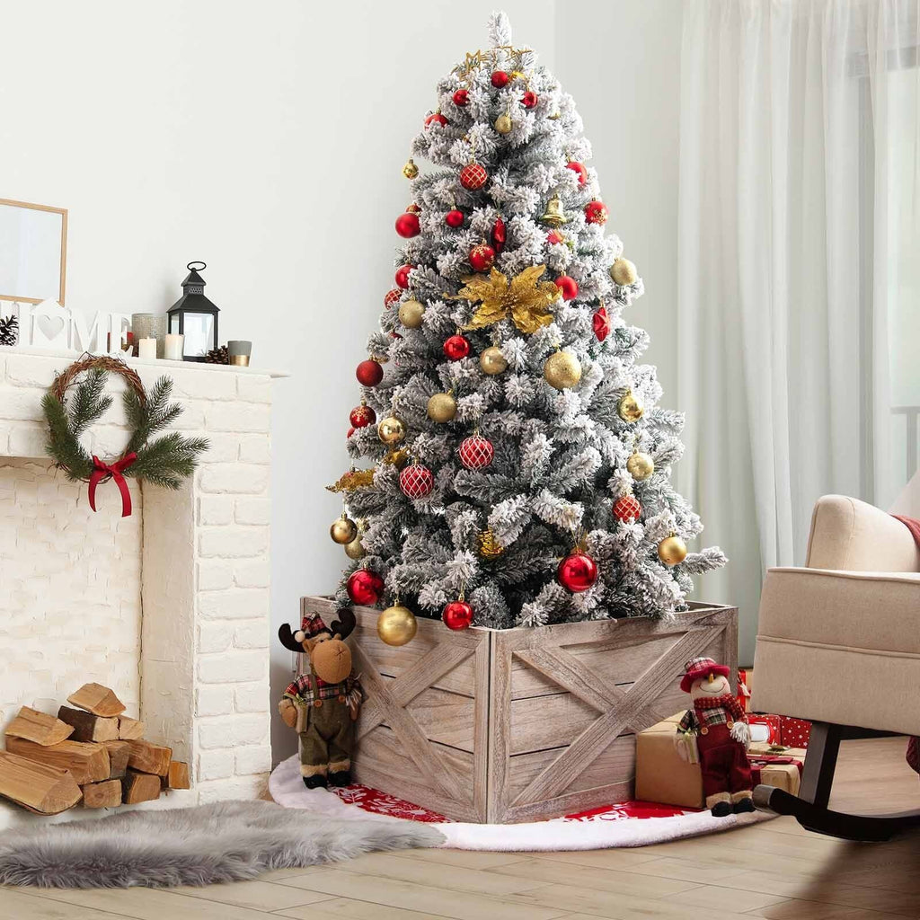 28.5 Inch Wooden Tree Collar Box for Indoor/Outdoor Use