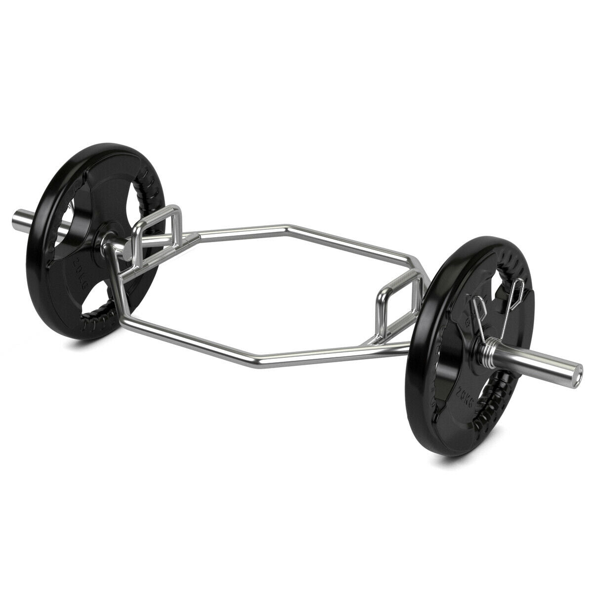 56 Inch Olympic Hexagon Deadlift Trap Bar with Folding Grips Powerlifting