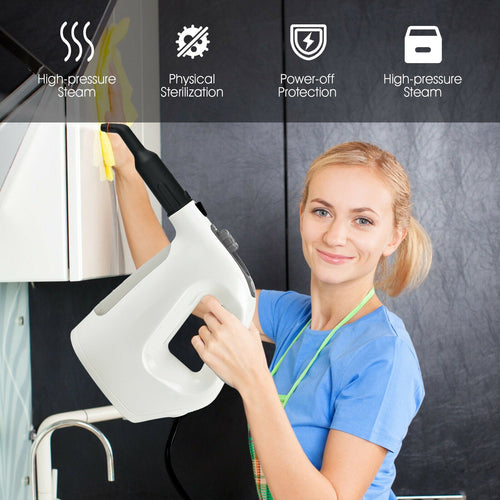 1400W Multipurpose Pressurized Steam Cleaner With 17 Pieces Accessories