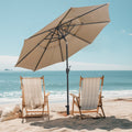 10 ft 3-tier Vented Patio Umbrella with Push Button Tilt-Brown