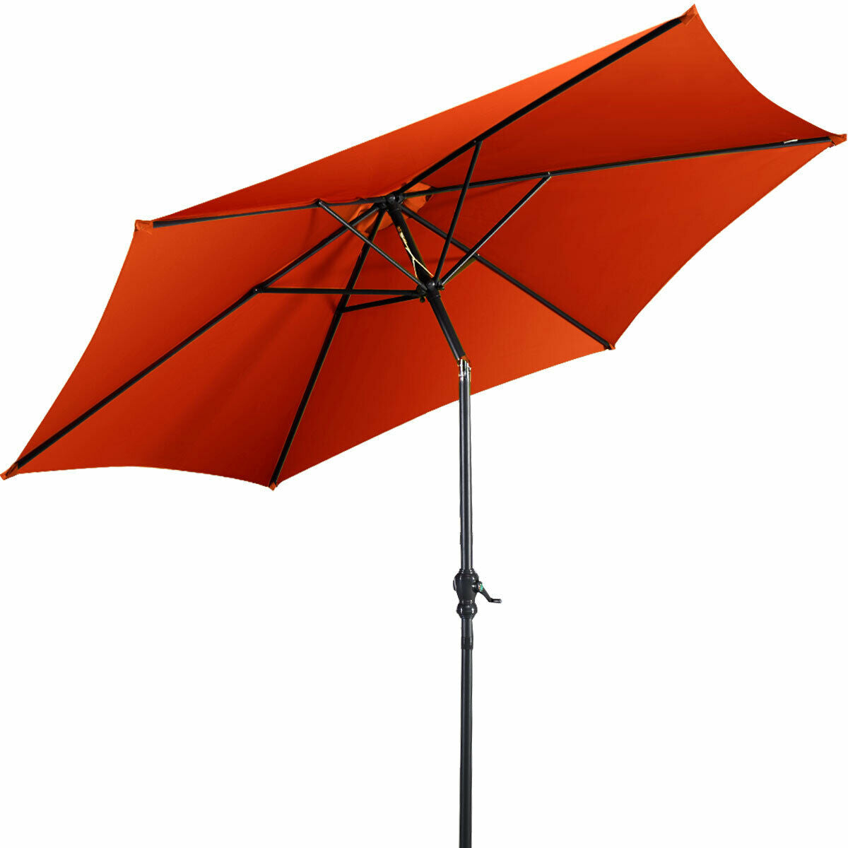 9 FT Outdoor Market Patio Table Umbrella Push Button Tilt Crank Lift-gray