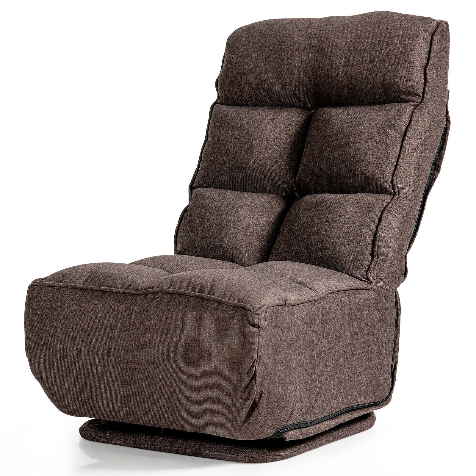 360-Degree Swivel Folding Floor Chair with 6 Adjustable Positions