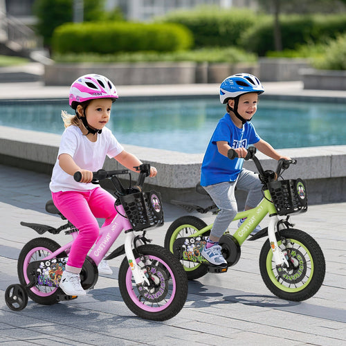 14 Inch Kids Bike Adjustable with Detachable Training Wheels for 3-5 Years Old-14 inches