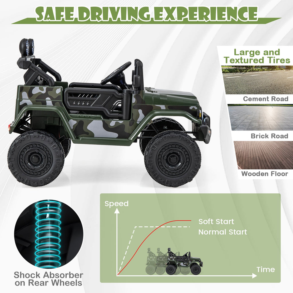 12V 7Ah Licensed Toyota FJ Cruiser Electric Car with Remote Control-Camo