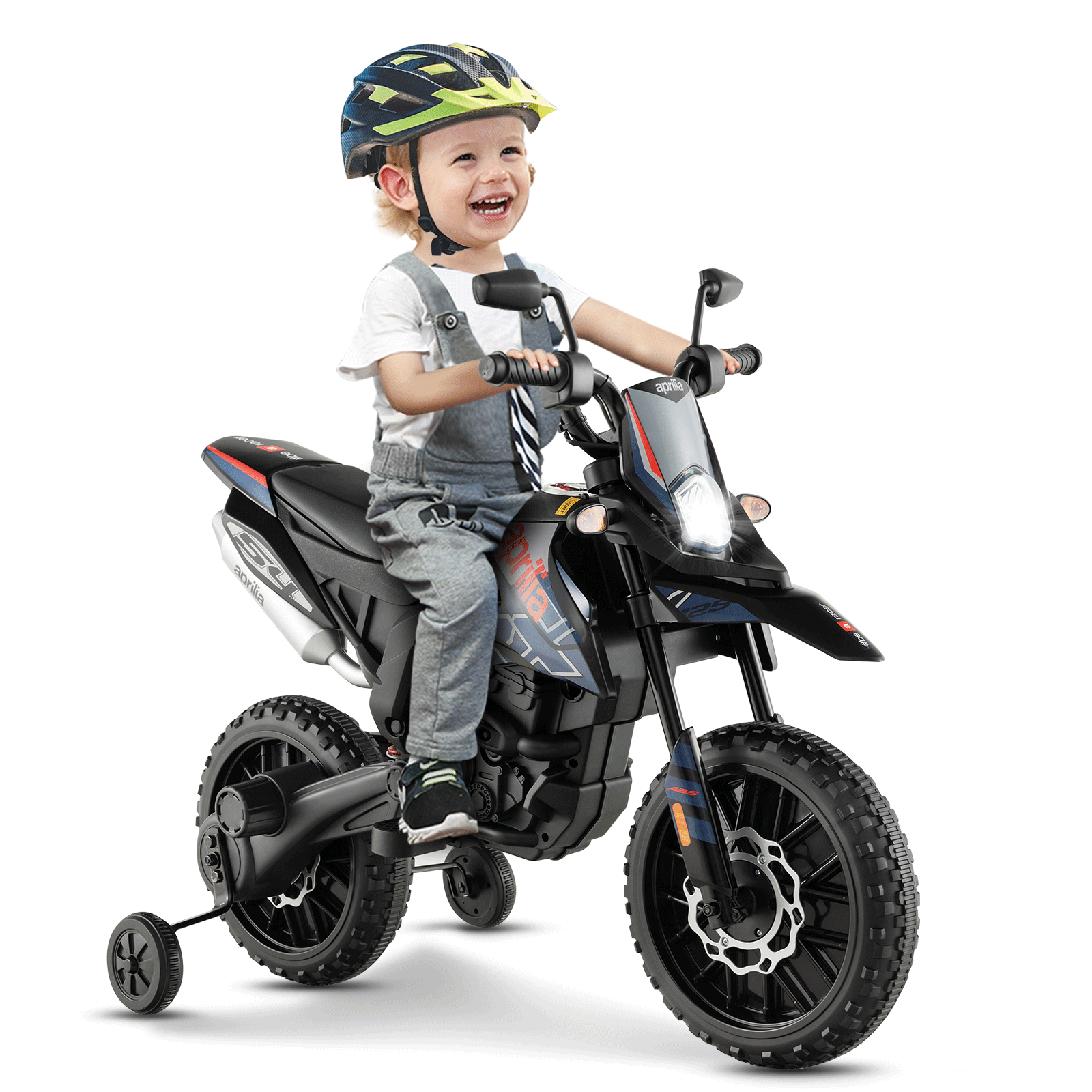 Aprilia Licensed Kids Ride On Motorcycle with 2 Training Wheels