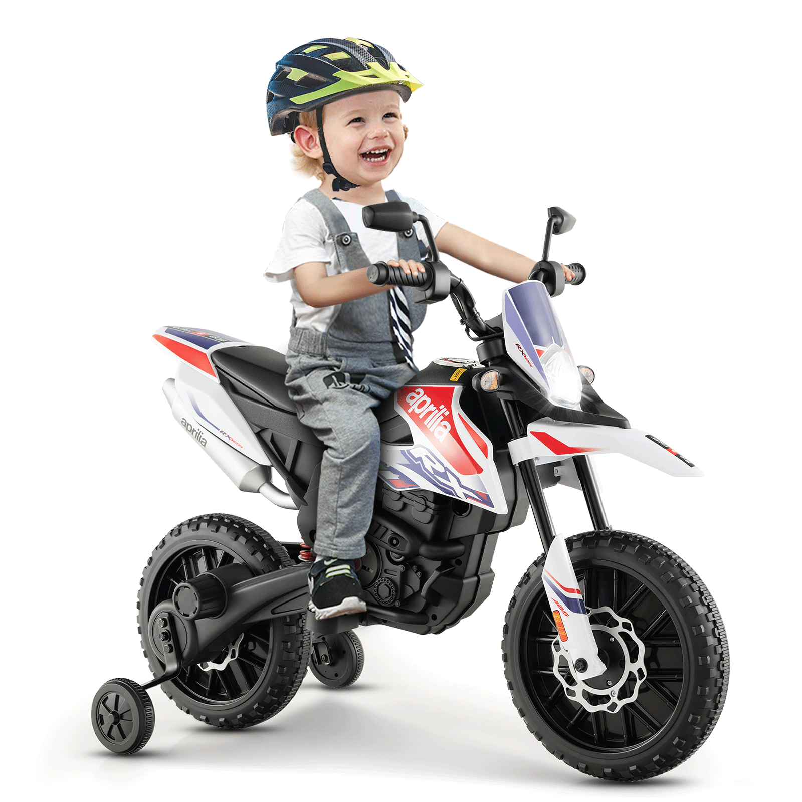 Aprilia Licensed Kids Ride On Motorcycle with 2 Training Wheels