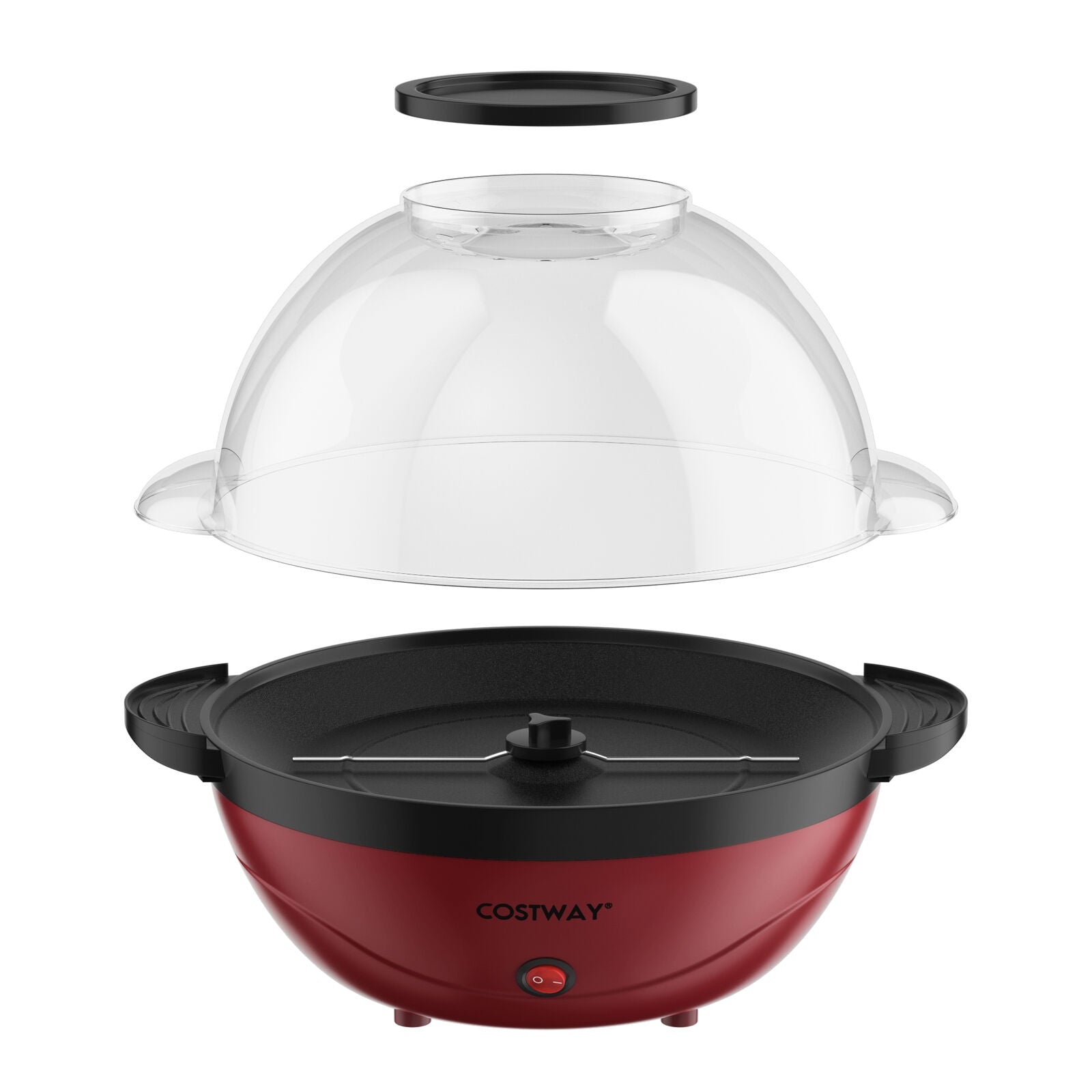 6QT Stirring Popcorn Popper Maker with Nonstick Plate