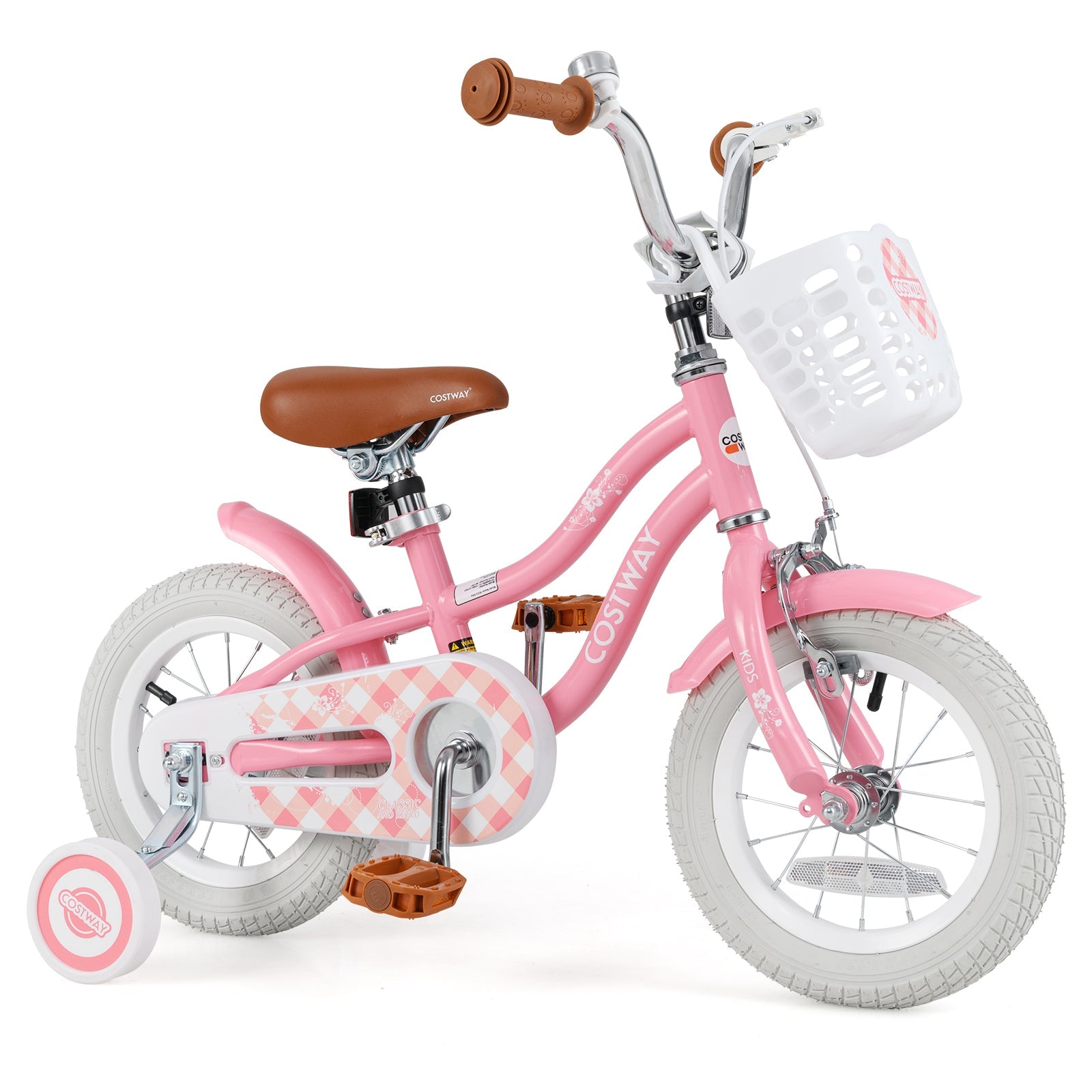 14 Inch Kids Bike with Training Wheels and Basket for Boys Girls 3-5 Years Old-14 inches