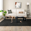 12 Pieces Puzzle Interlocking Flooring Mat with Anti-slip and Waterproof Surface-Black