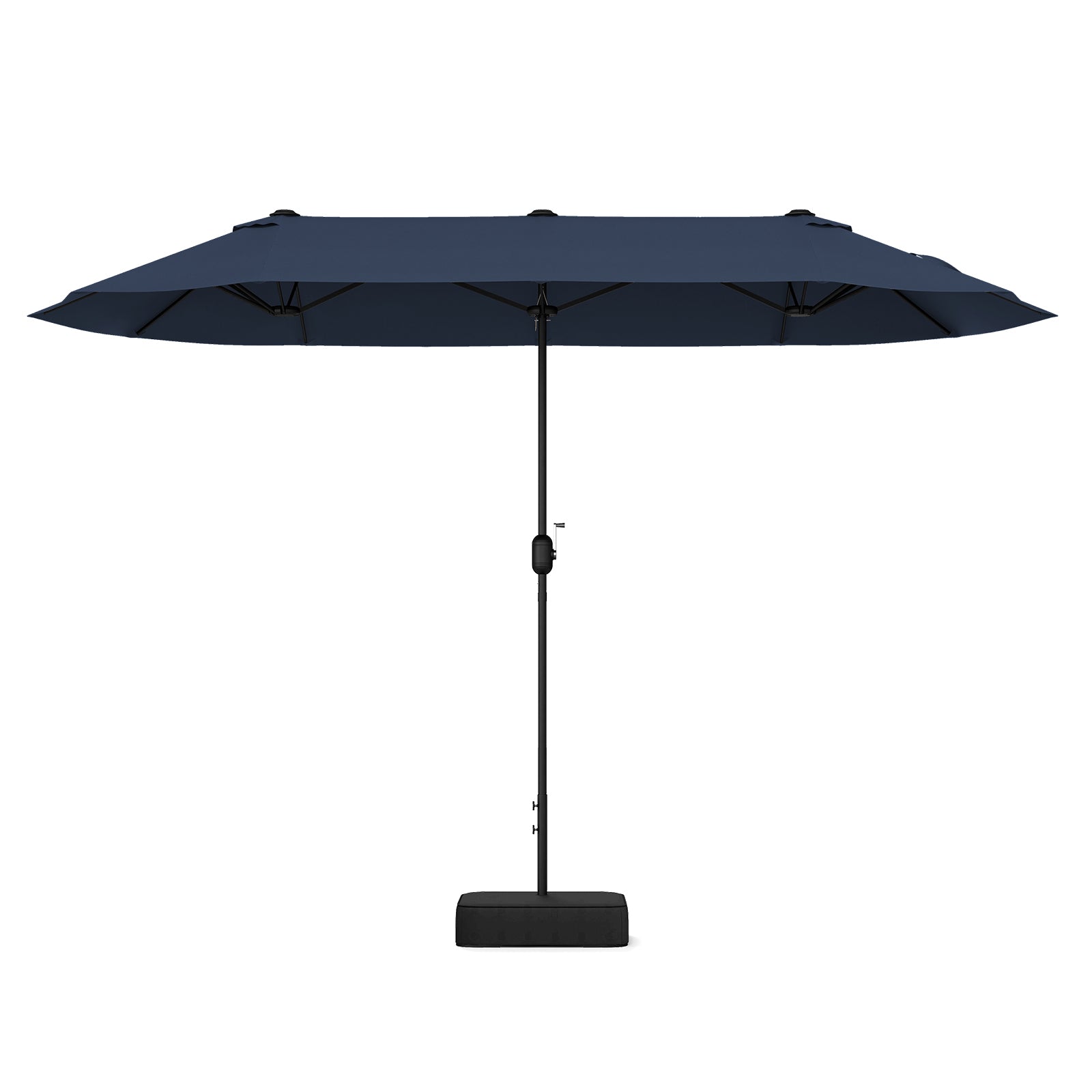 13FT Double-sided Patio Twin Table Umbrella with Crank Handle-Tan