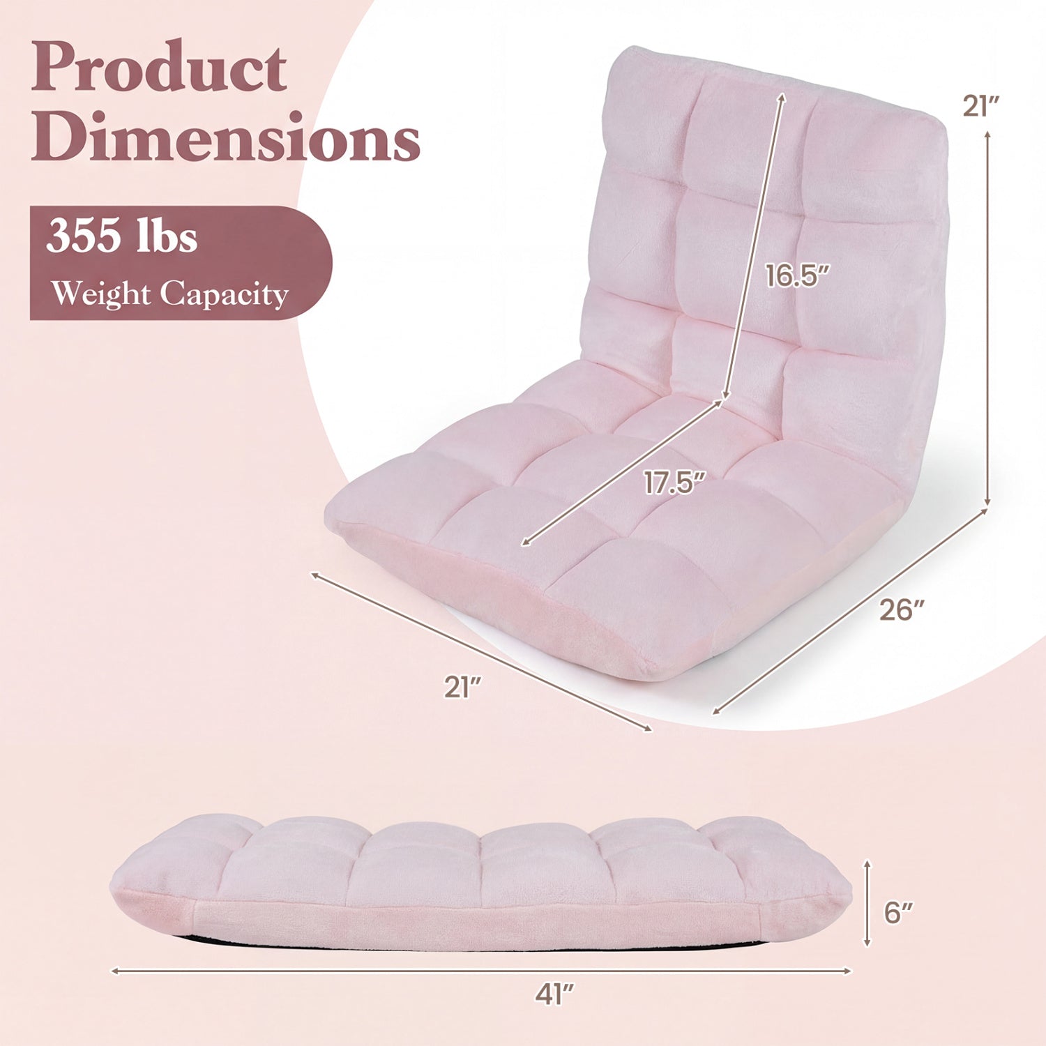 Adjustable 14-position Cushioned Floor Chair