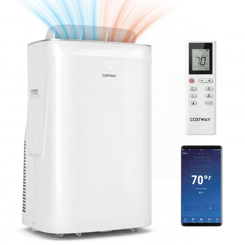 15000 BTU Inverter Portable Air Conditioner Smart Wifi Enabled Cooling & Heating Unit-White