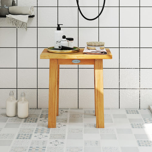 18 Inch Teak Shower Bench Spa Bath Stool for Shaving Legs