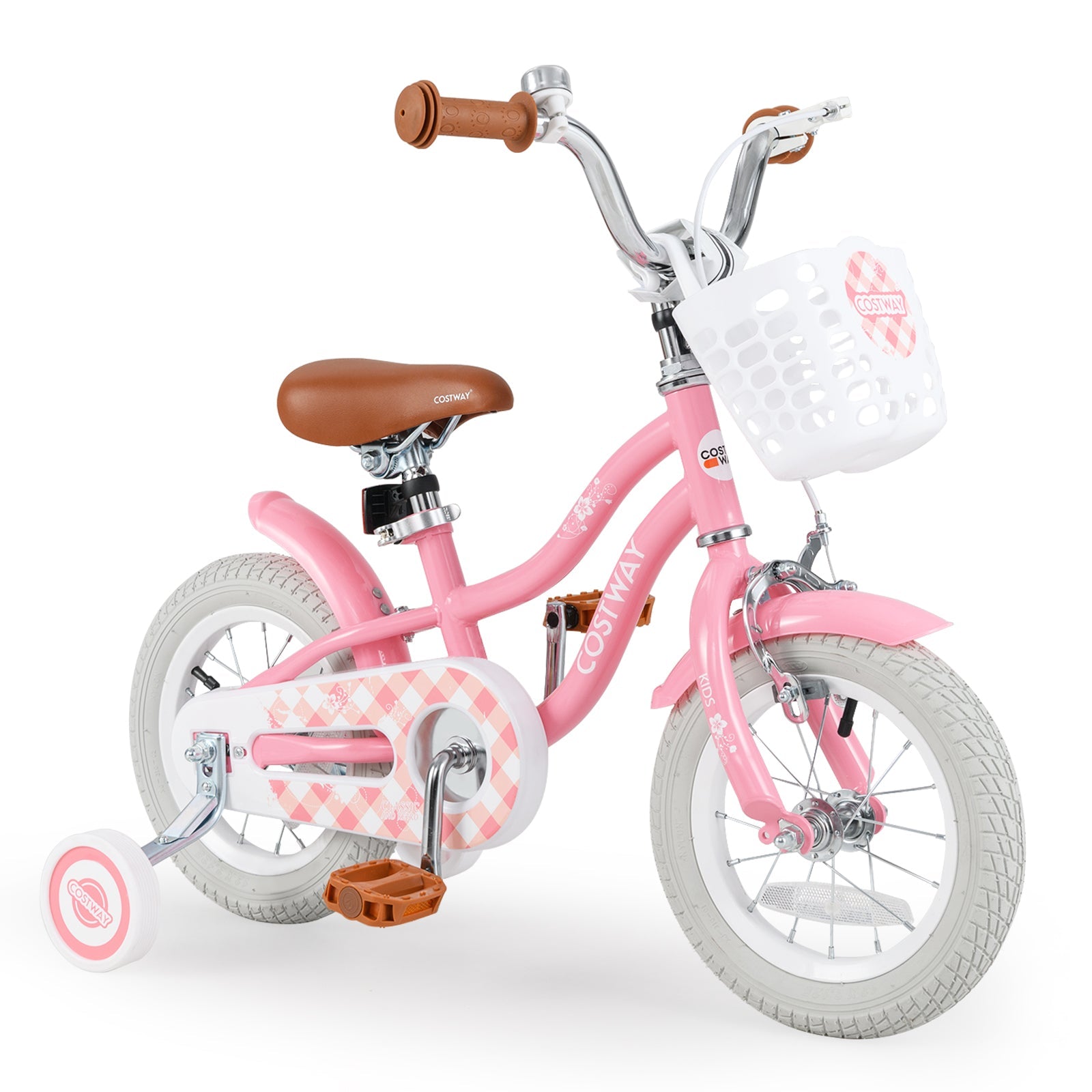 14 Inch Kids Bike with Training Wheels and Basket for Boys Girls 3-5 Years Old-14 inches