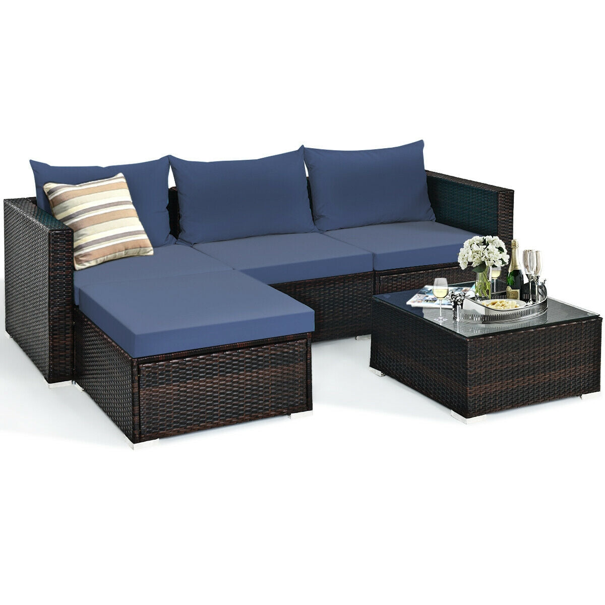 5 Pieces Patio Rattan