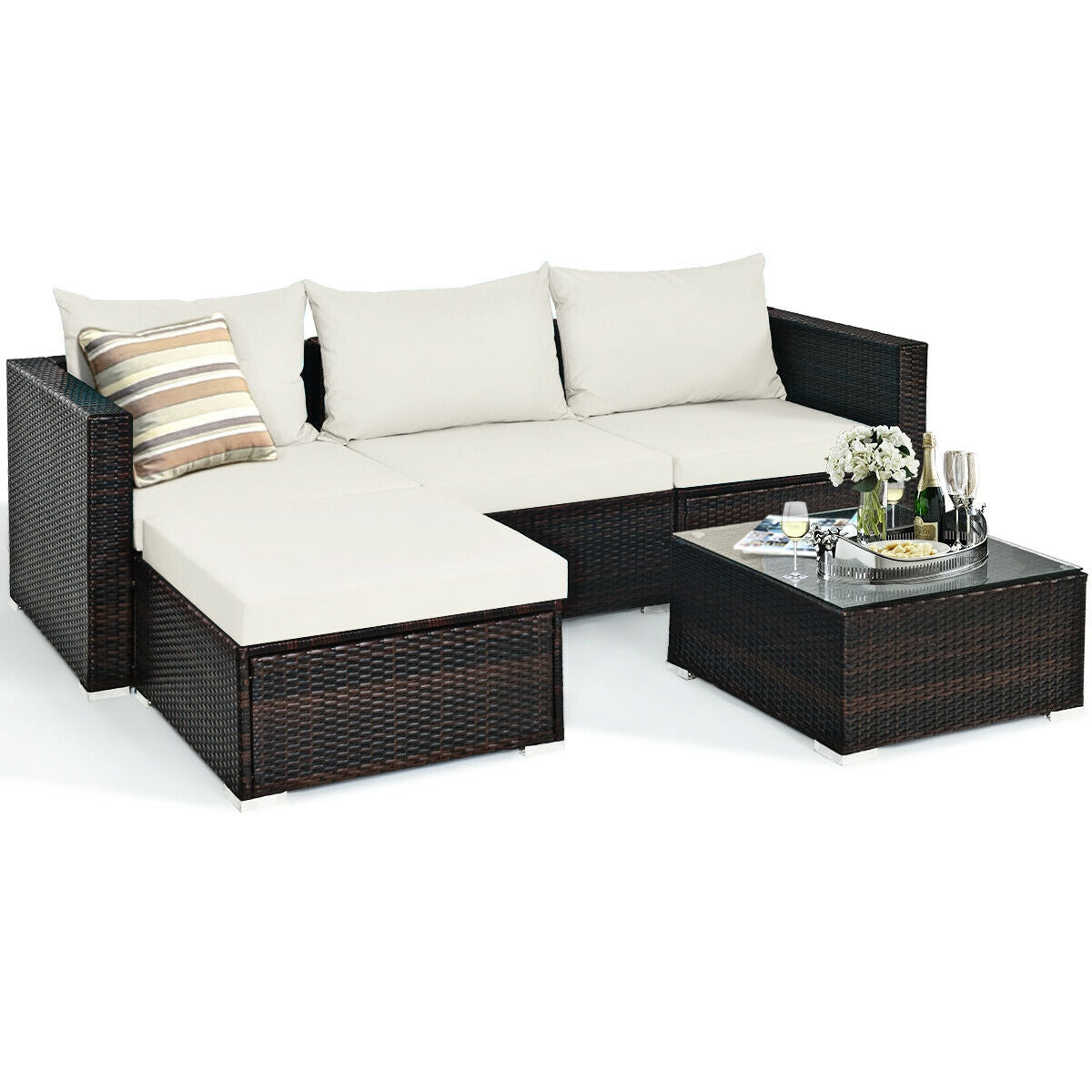 5 Pieces Patio Rattan