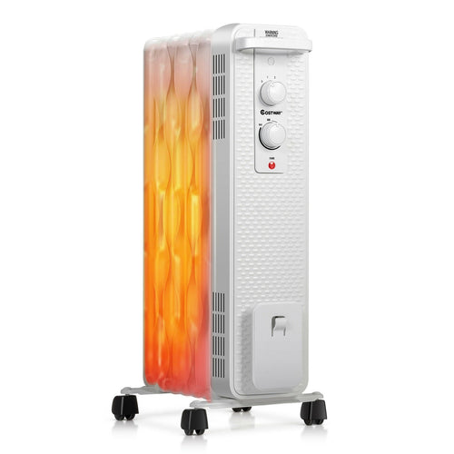 1500 W Oil-Filled Heater Portable Radiator Space Heater with Adjustable Thermostat