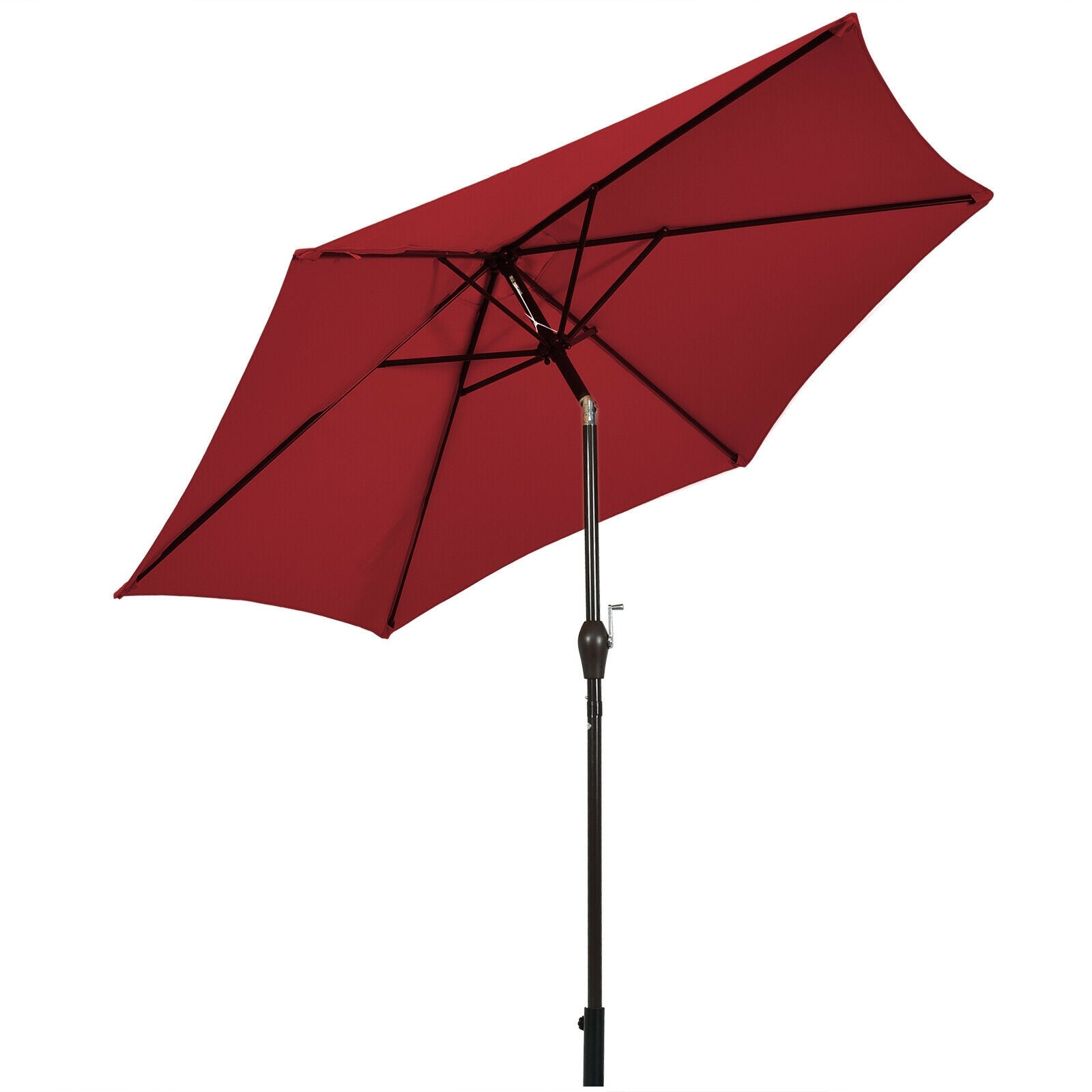 9 FT Outdoor Market Patio Table Umbrella Push Button Tilt Crank Lift-gray