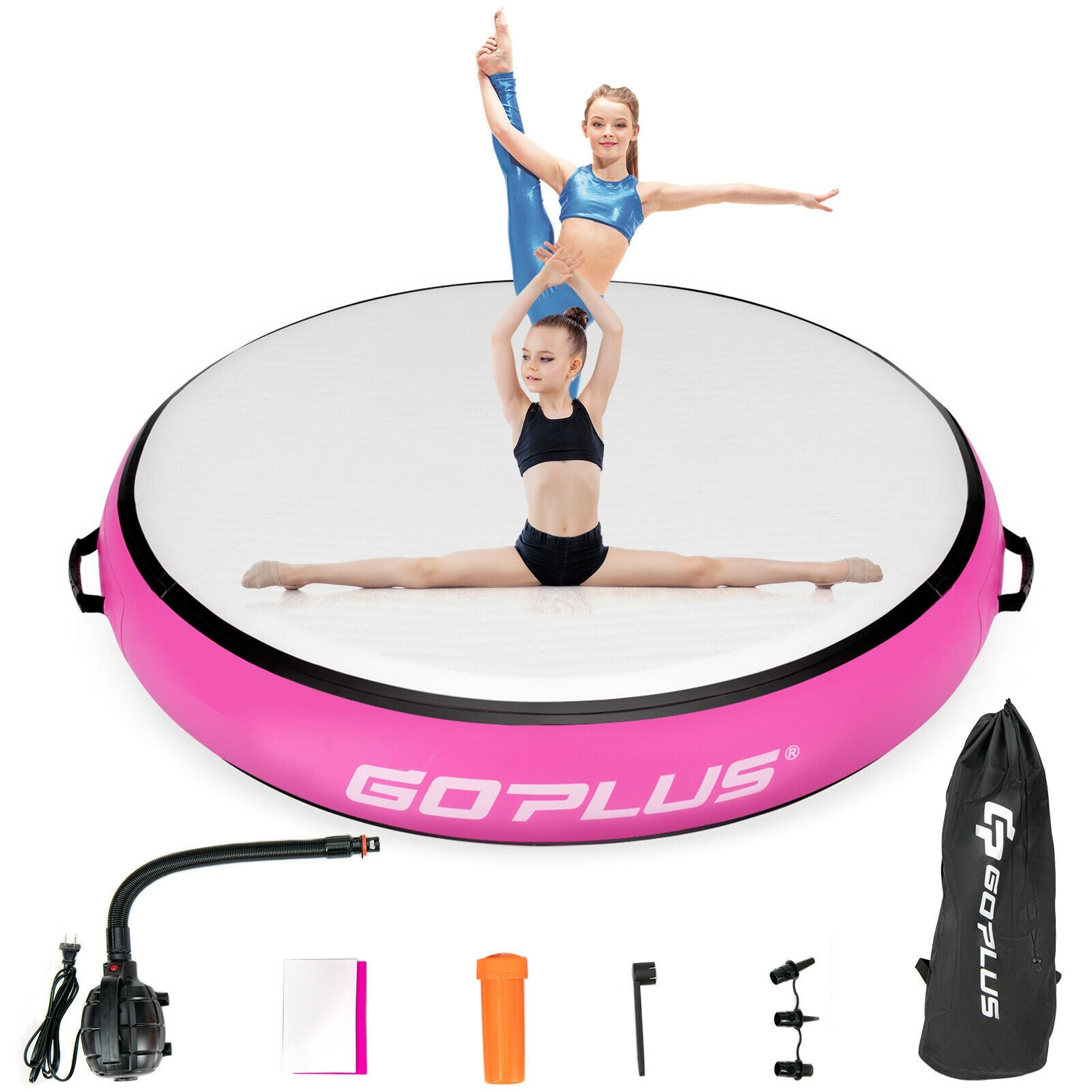 40 Inch Inflatable Round Gymnastic Mat with Electric Pump