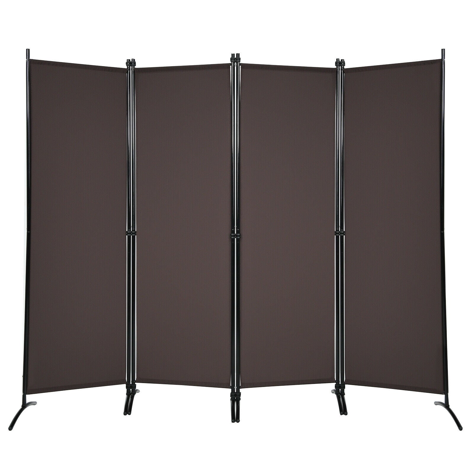 4-Panel Room Divider with Steel Frame