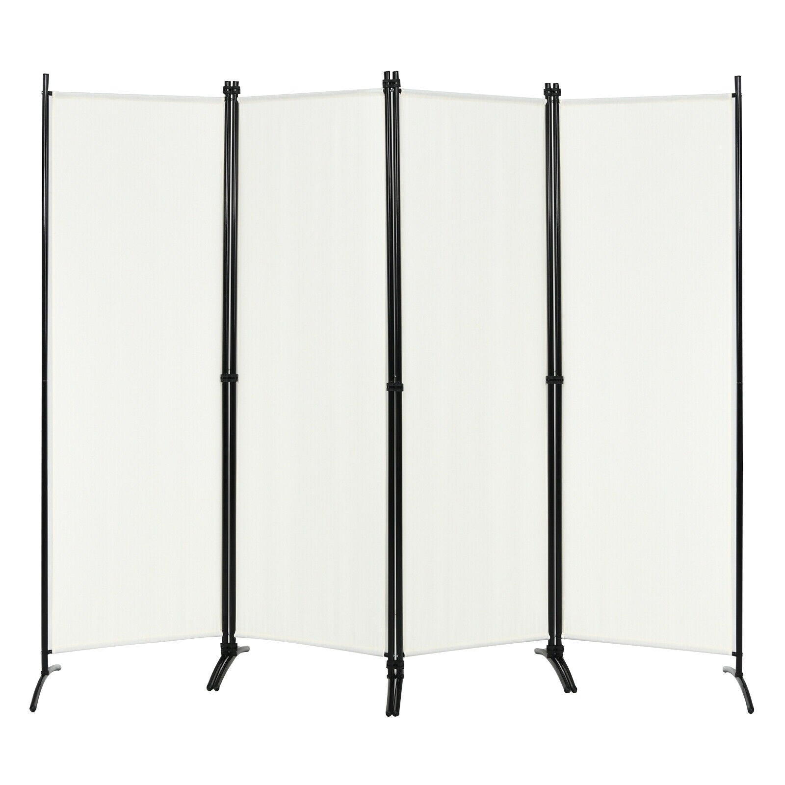 4-Panel Room Divider with Steel Frame