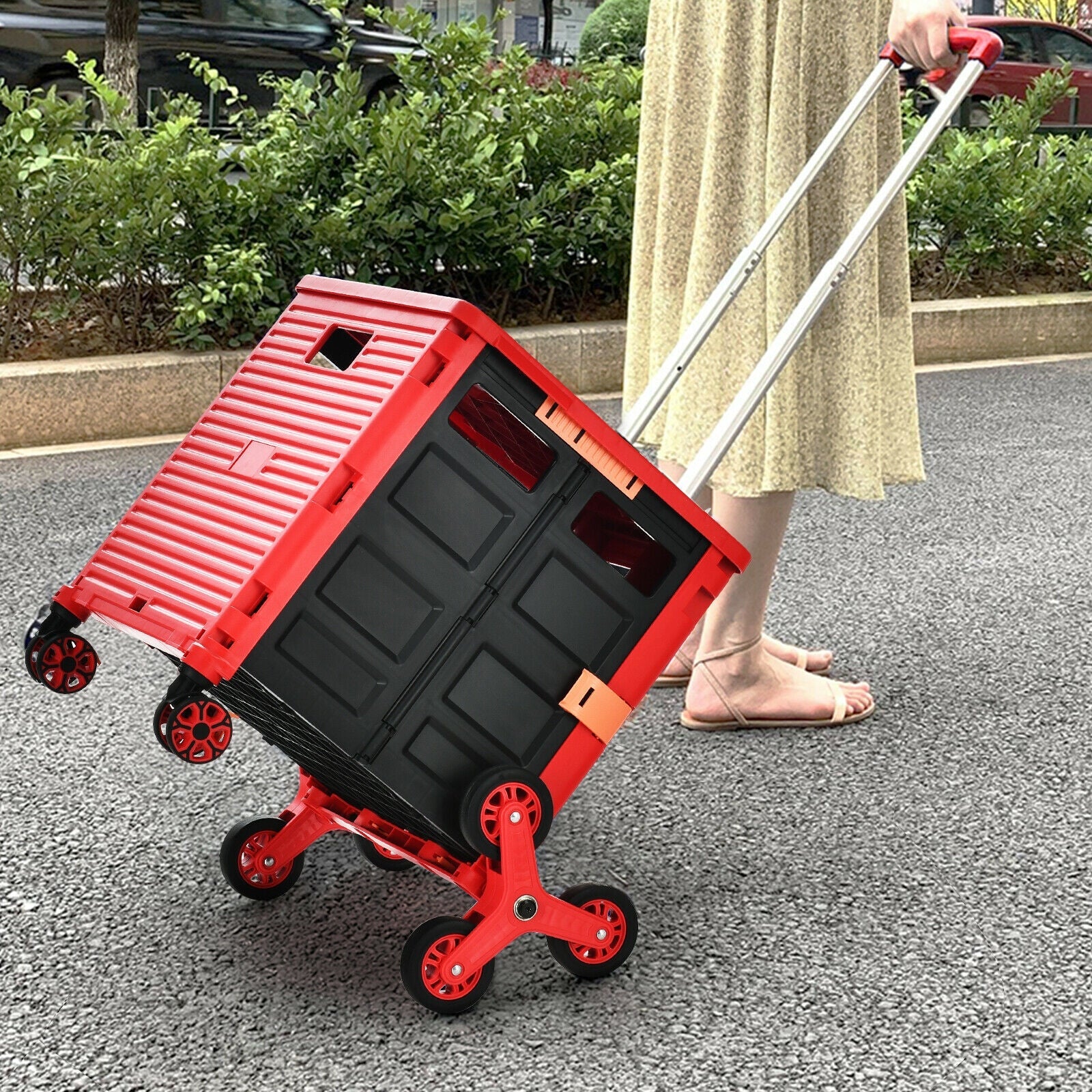 Costway Foldable Utility Cart for Travel and Shopping