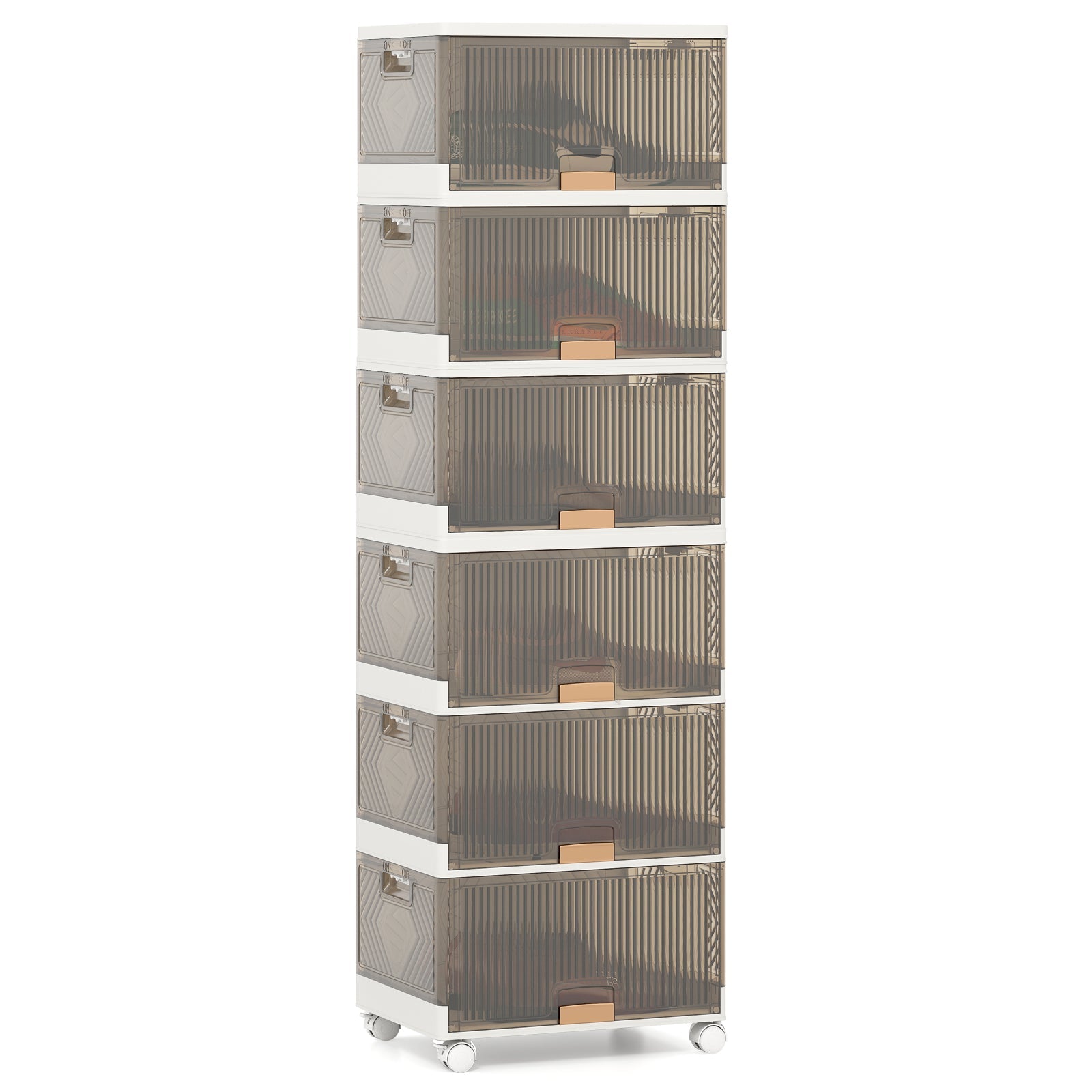 3/4/5/6-Cube Stackable Storage Bins with Detachable Wheels