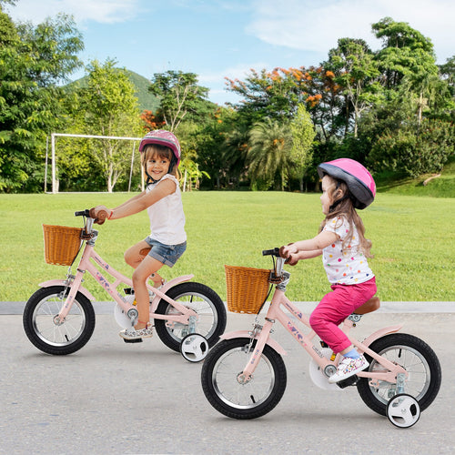 14 Inch Kids Bike Retro Bicycle with Adjustable Height and Basket for Ages 3-5 Years Old-