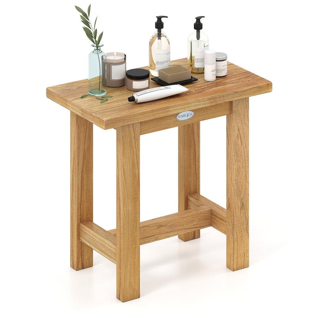 20 inch Teak Shower Bench Waterproof Shower Stool for Shaving Legs
