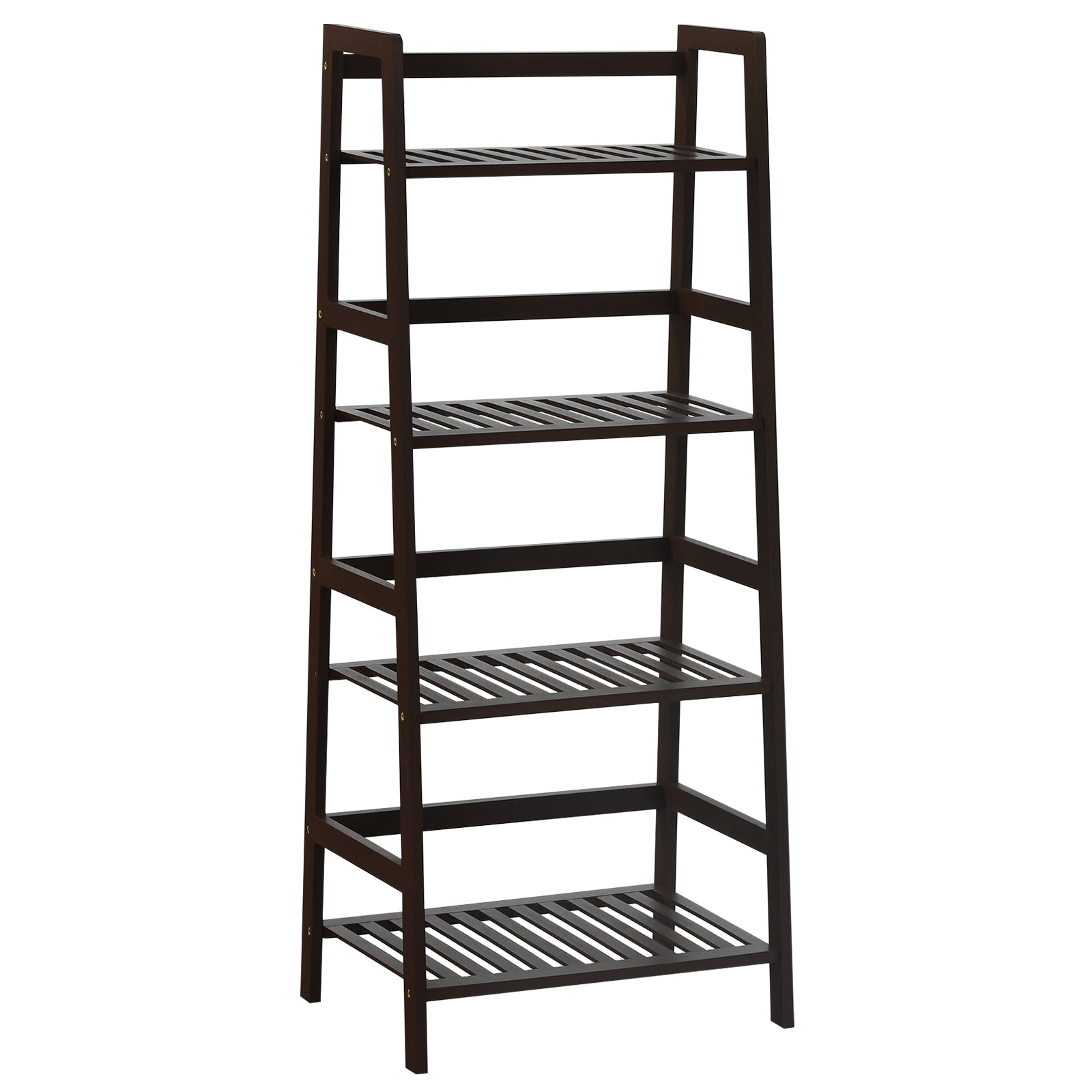 4-Tier Bamboo Plant Rack with Guardrails Stable and Space-Saving