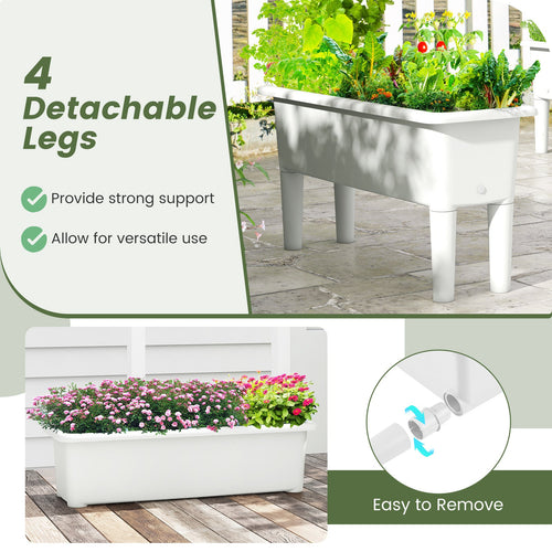 2 PCS Raised Garden Beds Self-Watering Planter Box with Detachable Legs and Drainage Hole