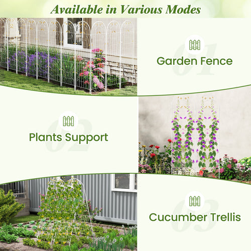 2 Pack 71 x 20 Inch Metal Garden Trellis Rustproof Plant Support for Climbing Plants