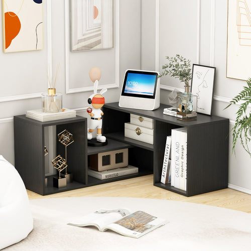 2 Pieces Adjustable TV Stand for TVs up to 55 Inch with Storage Cubes