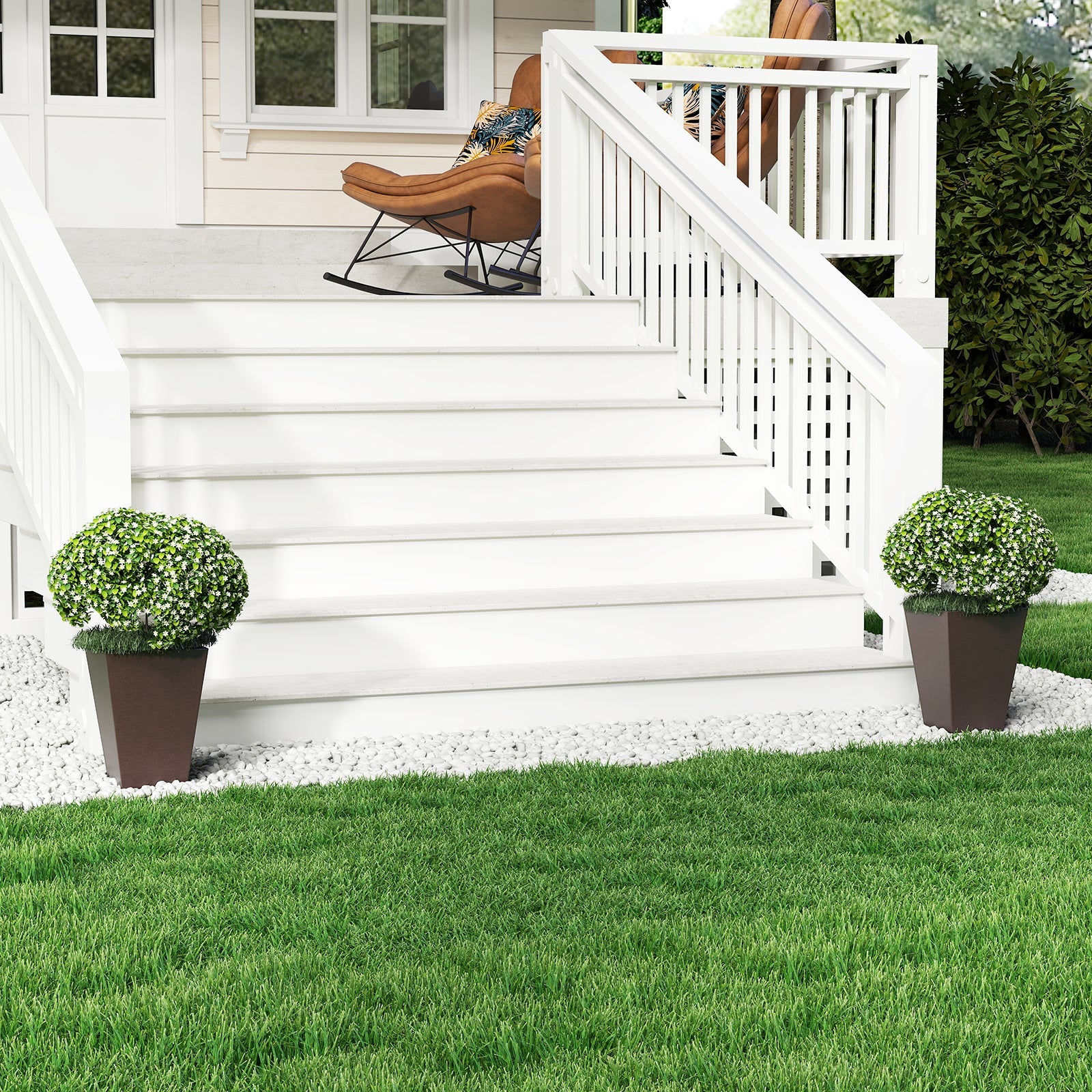 Set of 2 Square Taper Planter with Removable Inner Bucket and Optional Drainage Hole