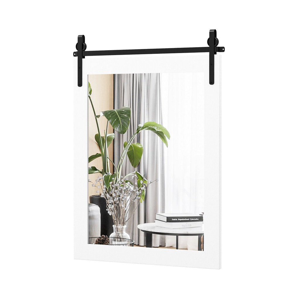 30 x 22 Inch Wall Mount Mirror with Wood Frame