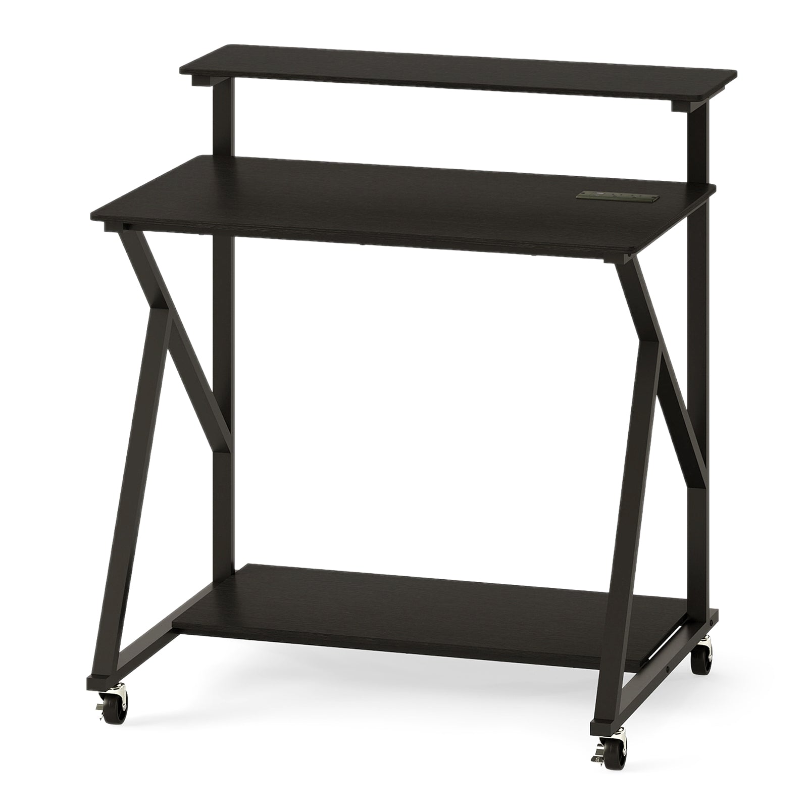 32 Inch Rolling Computer Desk for Small Spaces with Power Outlets