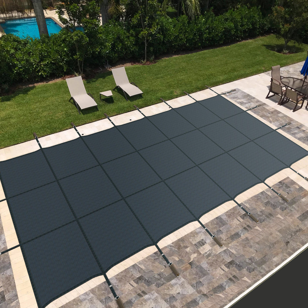 34 x 18 Feet Safety Pool Cover Fits 32 x16 Feet Inground Swimming Pools