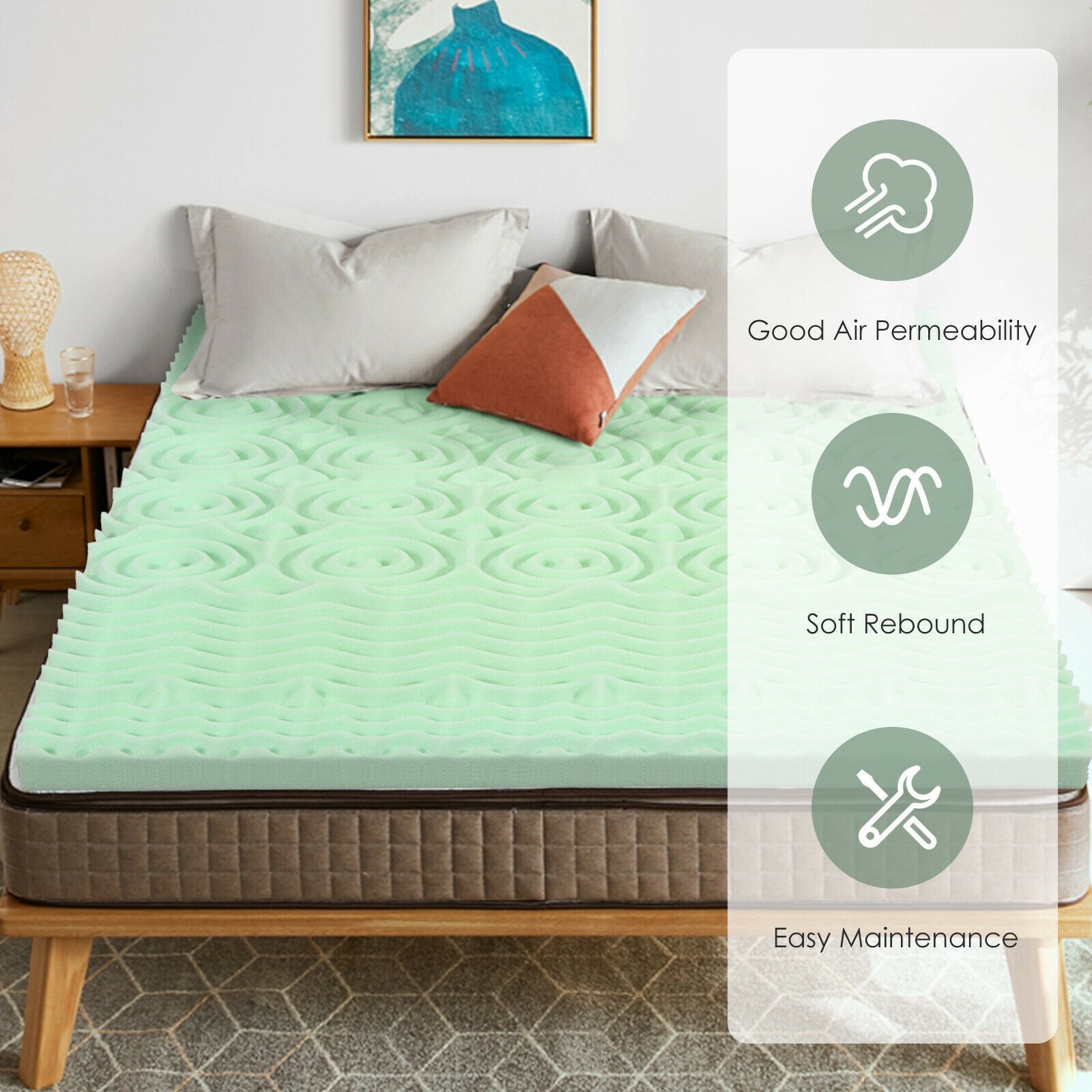 3 Inch Comfortable Mattress Topper Cooling Air Foam