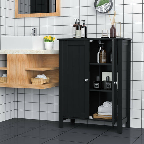 2-Door Bathroom Floor Storage Cabinet Space Saver Organizer