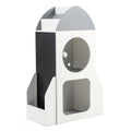 3-Tier Kids Bookshelf Rocket Space Theme Toddler Toy Storage Organizer-White