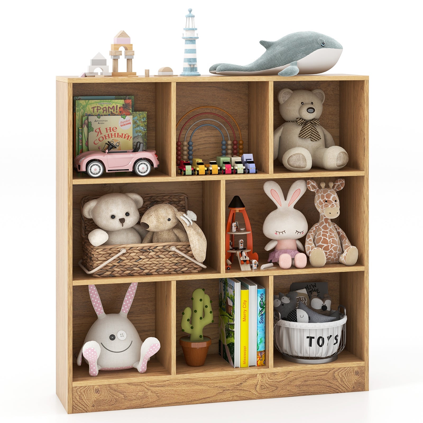 41 Inches 8-Cube Freestanding Bookcase for Kids
