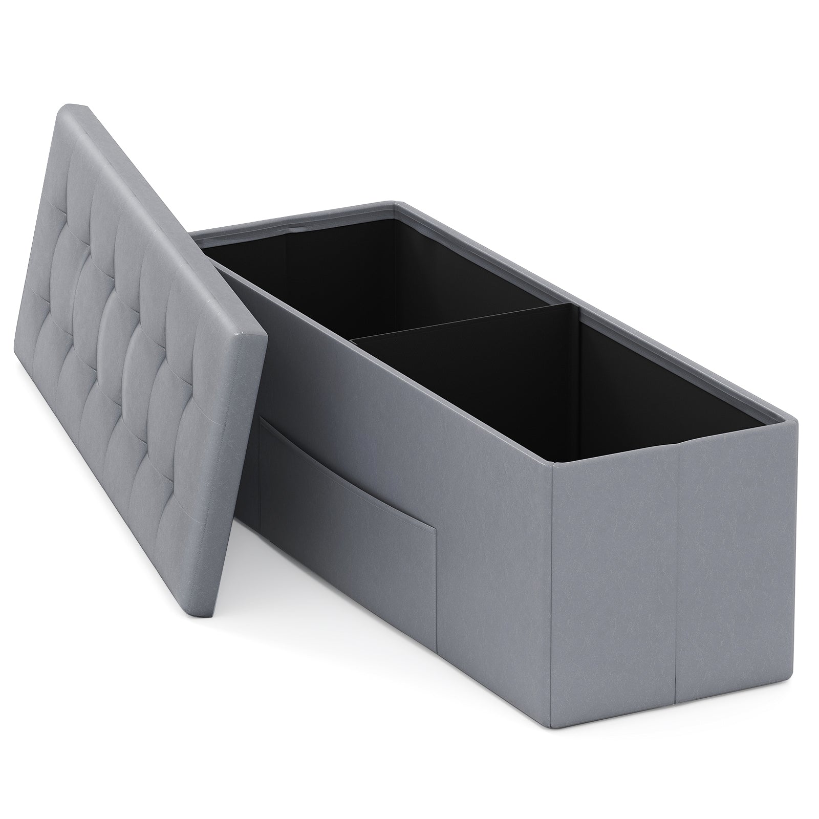 43 Inches Folding Storage Ottoman Bench Foot Rest Stool End of Bed Bench
