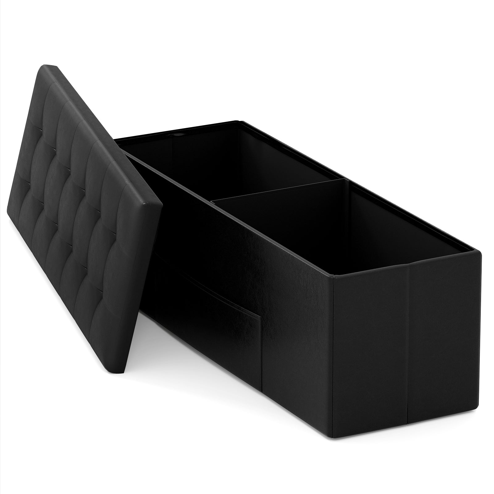43 Inches Folding Storage Ottoman Bench Foot Rest Stool End of Bed Bench