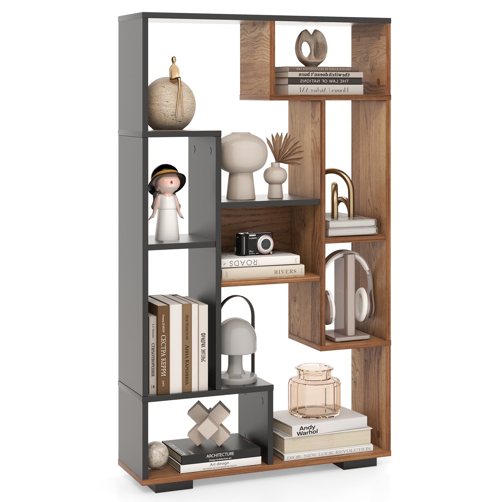 47-Inch Tall Bookshelf for Home Office Living Room