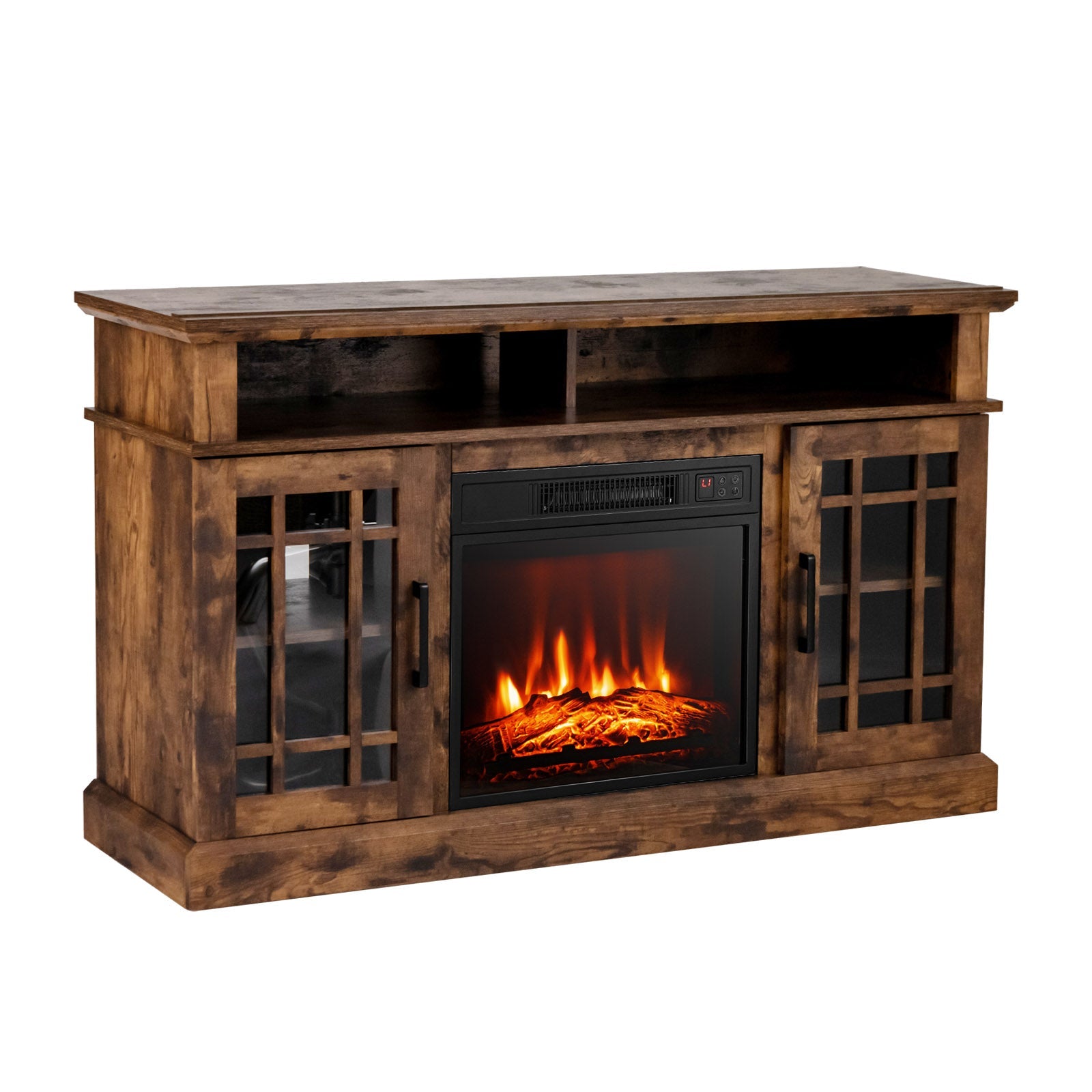 48 Inch Electric Fireplace TV Stand with Cabinets for TVs Up to 5