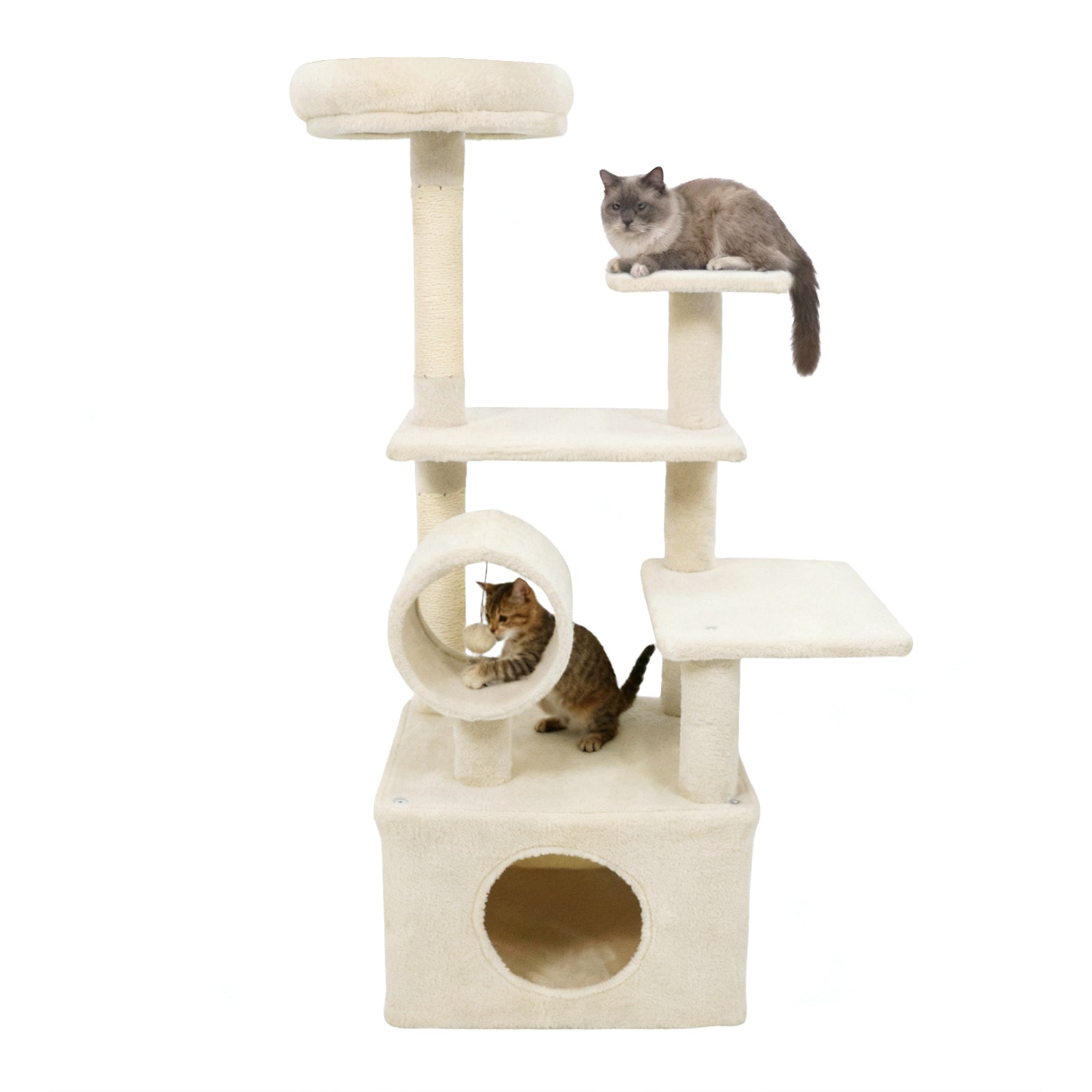 48 Inches Tall Cat Tree Multi-Level Kitten Tower with Large Condo Padded Top Perch