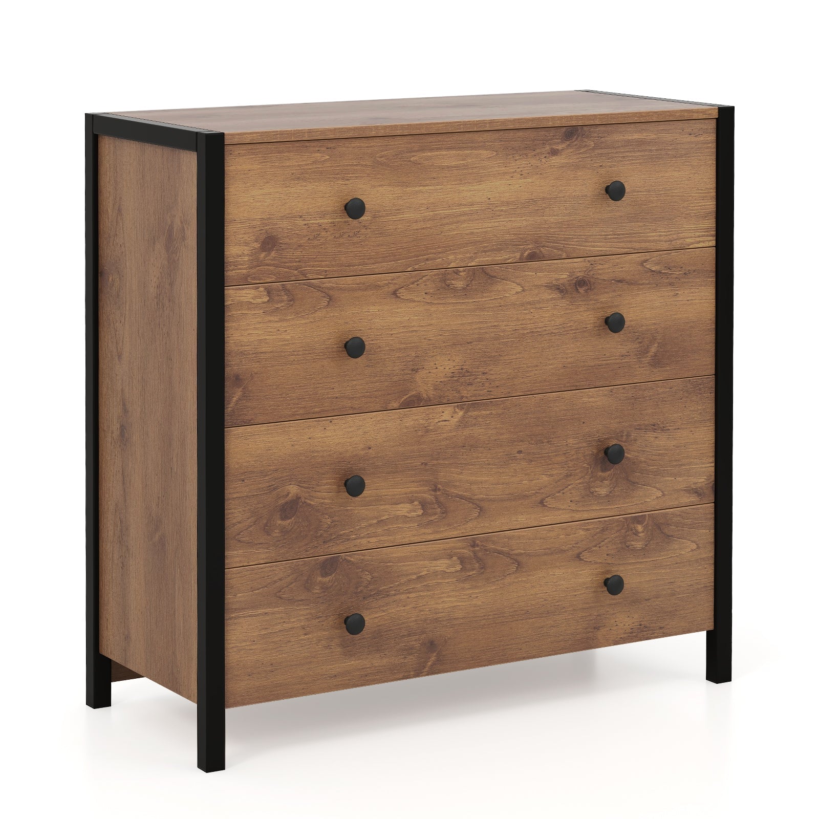 4-Drawer Dresser Modern Wooden Chest of Drawers for Bedroom Living Room