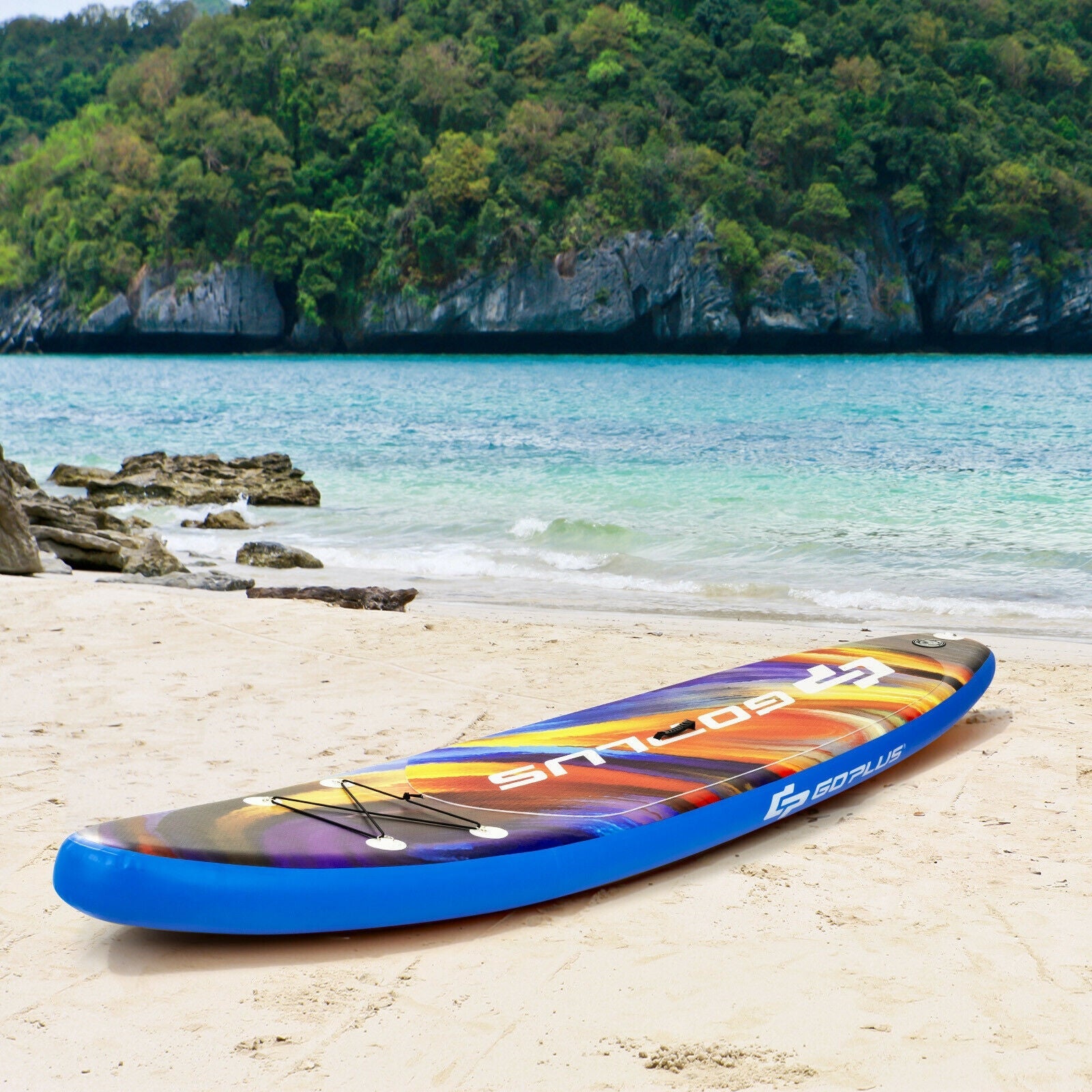 Inflatable Stand Up Paddle Board with Backpack and Aluminum Paddle Pump
