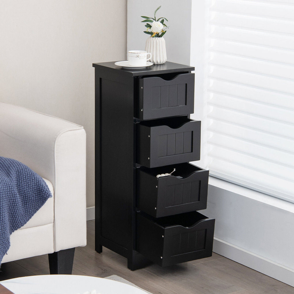 4-Drawer Freestanding Floor Cabinet with Anti-Toppling Device