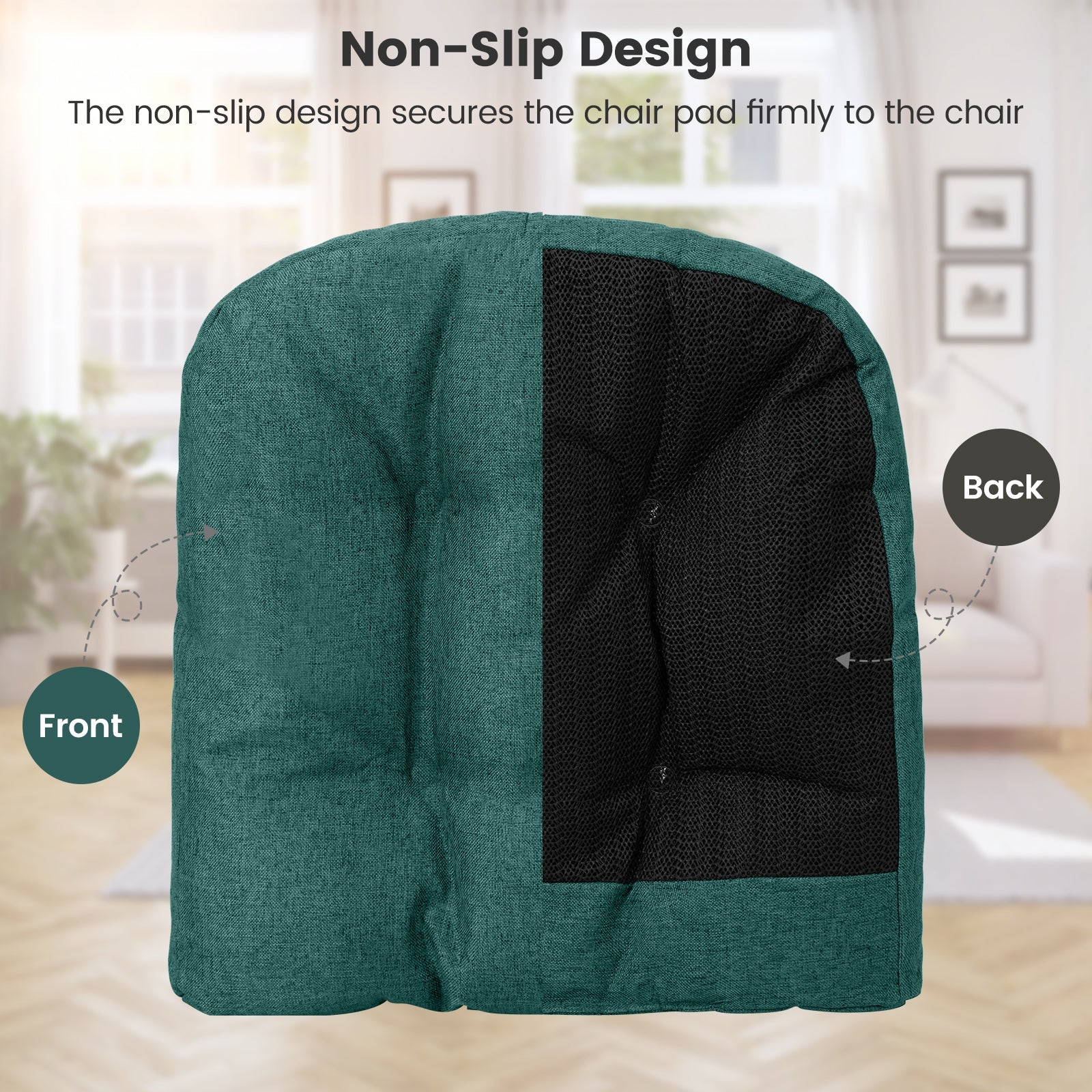 4 Pack 17.5 x 17 Inch U-Shaped Chair Pads with Polyester Cover